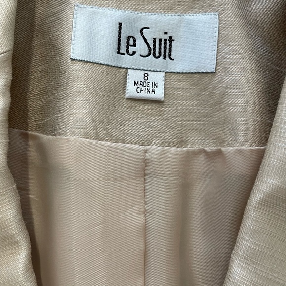 Le Suit women’s champion/ gold satin like , textured blazer/ Jacket size eight - Picture 4 of 5